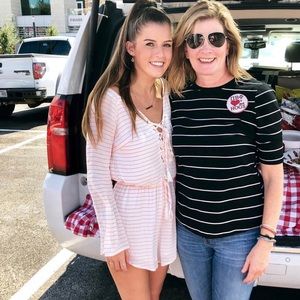 red/white stripe romper